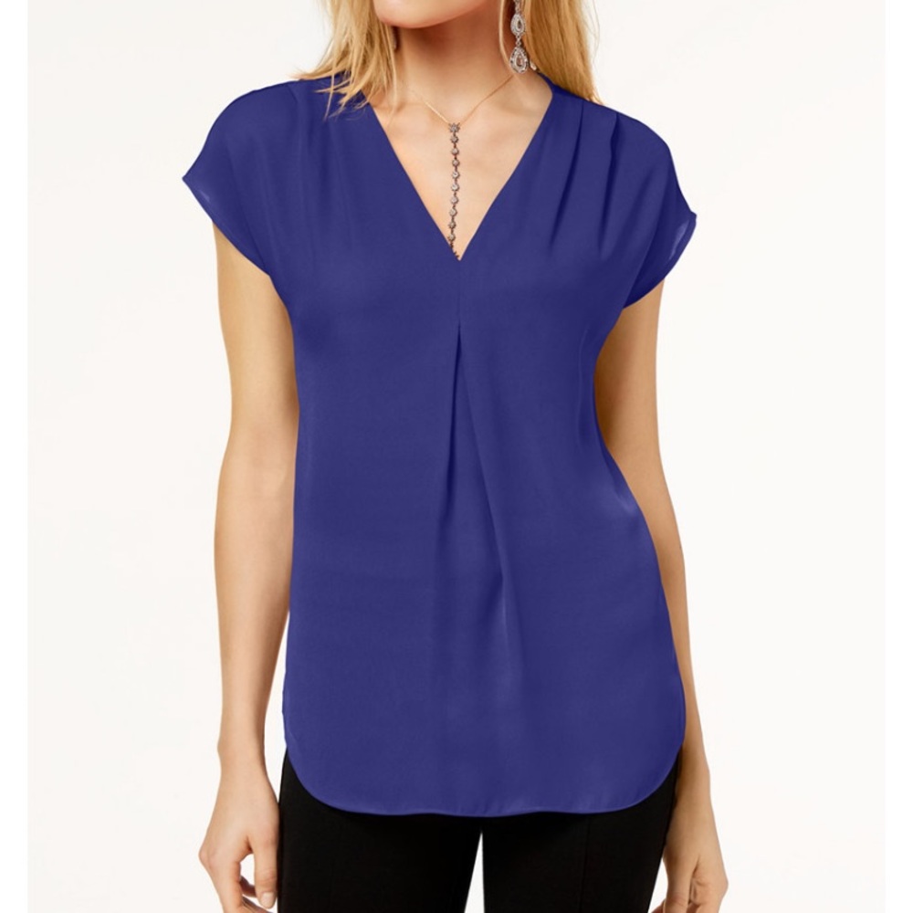 INC Petite Pleated Top
